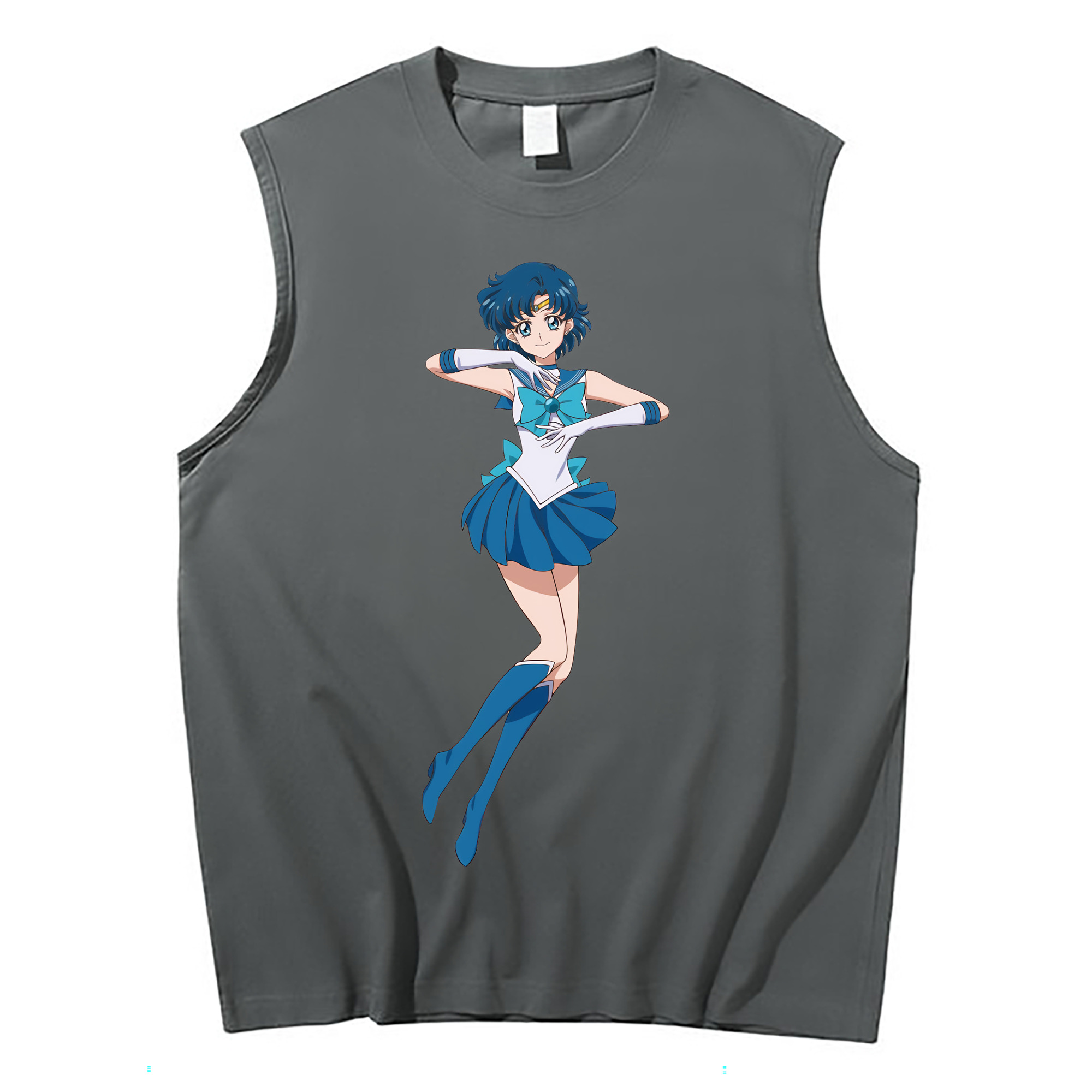 （画像用） 美少女戦士セーラームーン 水野 亜美 みずの あみ Sailor Moon Mizuno Ami コットン100％タンクトップ（フロントプリント）